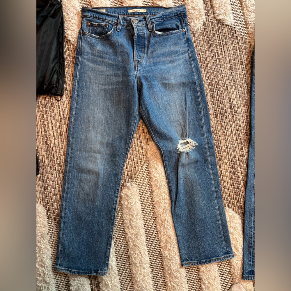 Distressed Blue Jeans